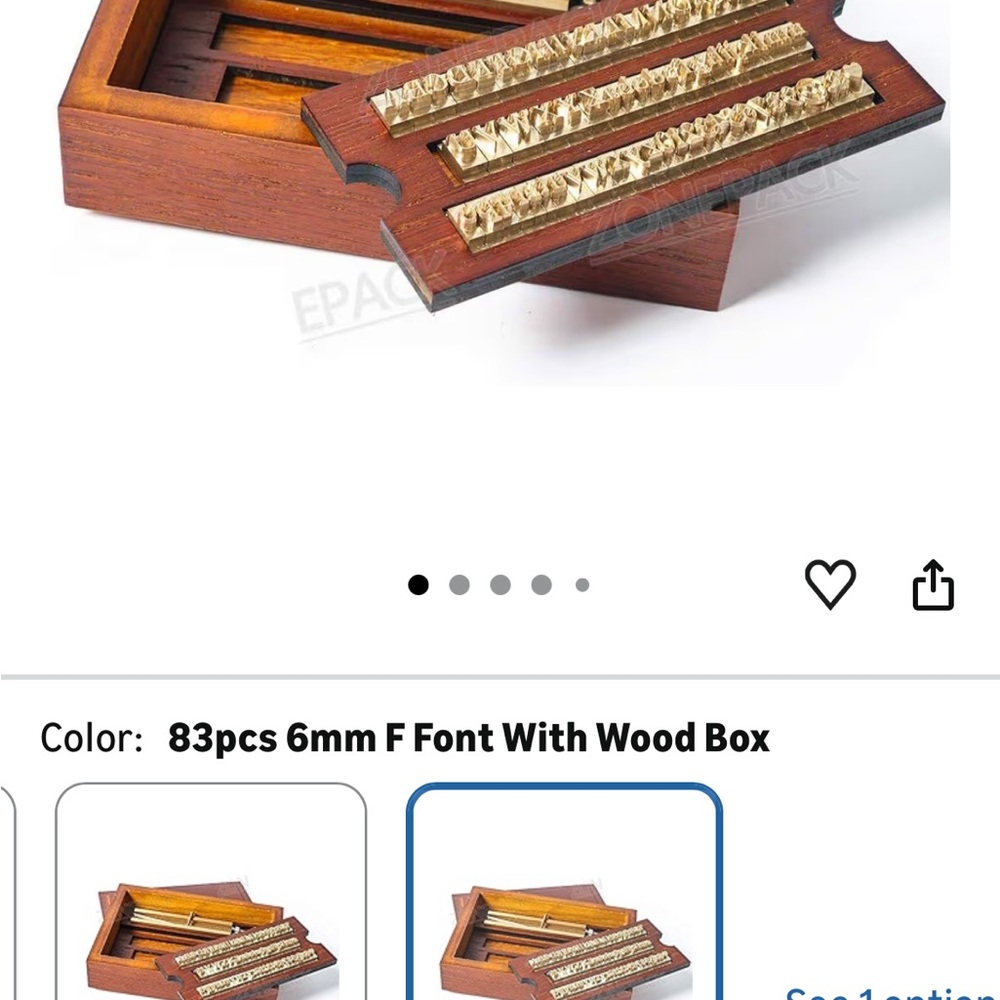 Wood Box Set Brass Stamping Letters